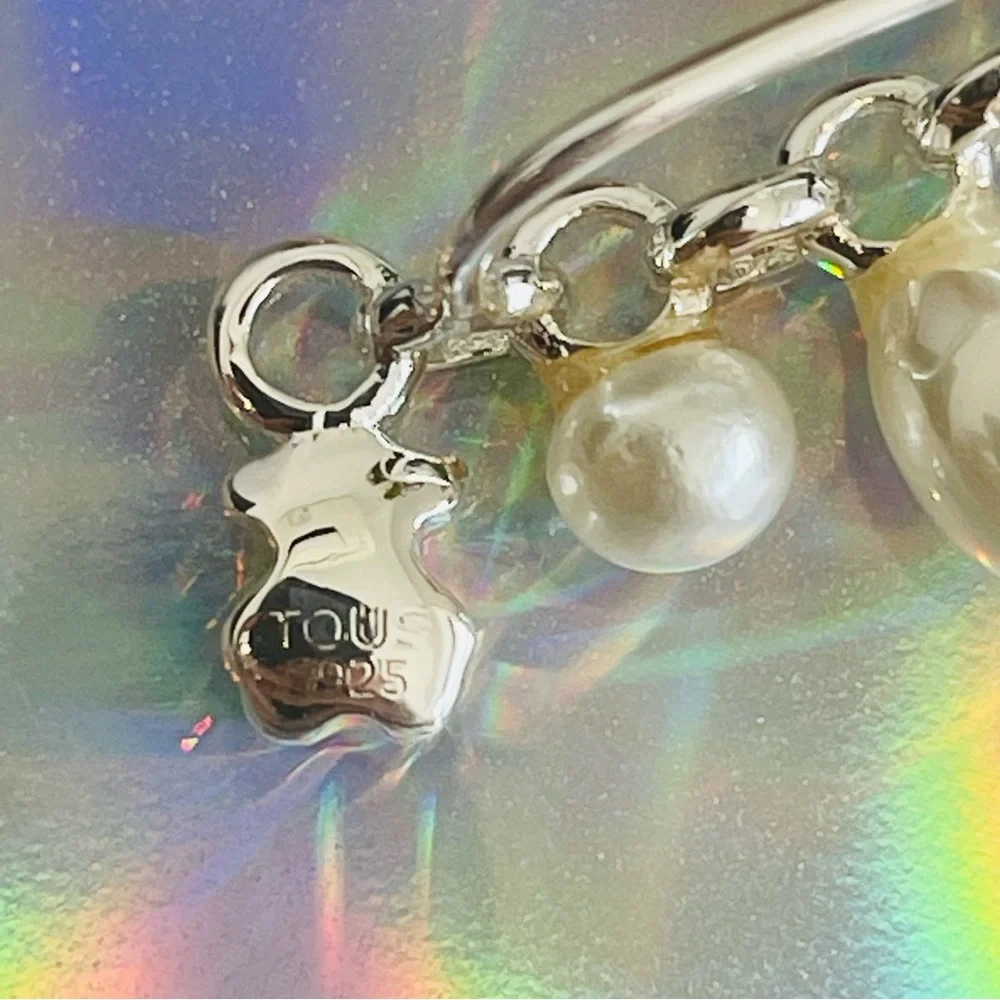 Tous Shapes Pea in a pod Pearl Row Line Earrings